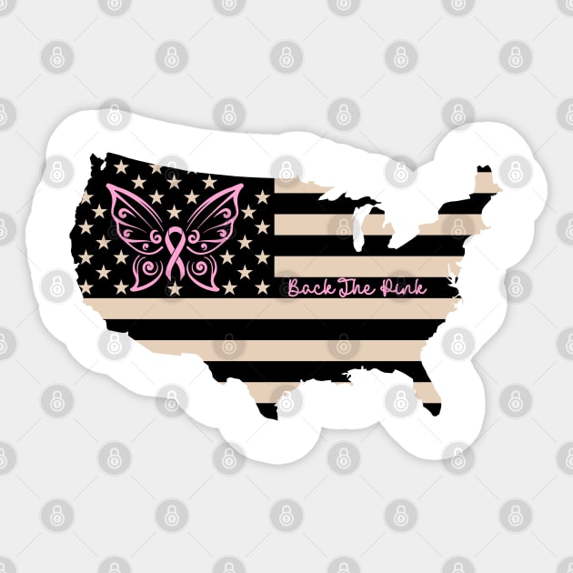 back the pink breast cancer Sticker by ALLAMDZ